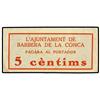 Image 1 : 5 Cèntims. -  Aj. de BARBERÀ DE LA CONCA. -  ESCASO. AT-301; T-368. EBC. -  -