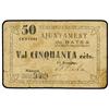 Image 1 : 50 Cèntims. -  Aj. de BATEA. -  Cartón. RARO. AT-320; T-385. MBC-. -  -