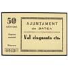 Image 1 : 50 Cèntims. -  Aj. de BATEA. -  Cartón. RARO. AT-326; T-391. SC. -  -