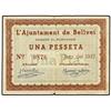 Image 1 : 1 Pesseta. -  Juny 1937. -  Aj. de BELLVEI. -  (Pequeñas roturas). ESCASO. AT-387; T-460. MBC. -  -