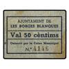 Image 1 : 50 Cèntims. -  Aj. de LES BORGES BLANQUES. -  Cartón. ESCASO. AT-493; T-583. EBC-. -  -