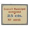 Image 1 : 25 Cèntims. -  C.M. de BORRASSÀ. -  Cartón. RARO. AT-499; T-589. SC. -  -