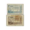 Image 1 : Lote 2 billetes 25 y 50 Cèntims. -  Maig 1937. -  Aj. de CASTELLBELL I EL VILAR. -  (50 Cèntims manc