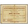 Image 1 : 1 Pesseta. -  20 Gener 1937. -  Aj. de CASTELLSERÀ. -  (Pequeñas roturas. Algo sucio). RARO. AT-763;