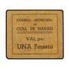Image 1 : 1 Pesseta. -  C.M. de COLL DE NARGÓ. -  Cartón. RARO. AT-850; T-996. MBC+. -  -