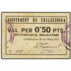 Image 1 : 50 Cèntims. -  20 Maig 1937. -  Aj. de COLLSESPINA. -  Cartón. MUY ESCASO. AT-861; T-999. MBC+. -  -