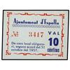 Image 1 : 10 Cèntims. -  31 Octubre 1937. -  Aj. d´ESPOLLA. -  Cartón. RARO. AT-967; T-1108. SC. -  -