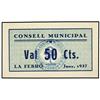 Image 1 : 50 Cèntims. -  Juny 1937. -  C.M. de LA FEBRÓ. -  RARO. AT-1002; T-1161. SC. -  -