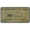 Image 1 : 50 Cèntims. -  8 Abril 1937. -  Aj. de GAVÀ. -  Cartón. ESCASO. AT-1103c; T-1279. EBC. -  -