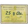 Image 1 : 25 Cèntims. -  Setembre 1937. -  Aj. de GISCLARENY. -  RARO. AT-1136; T-1314. MBC-. -  -