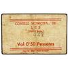 Image 1 : 50 Cèntims. -  C.M. de LES. -  Cartón. RARO. AT-1300; T-1489. MBC. -  -