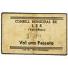 Image 1 : 1 Pesseta. -  C.M. de LES - . Cartón. RARO. AT-1301; T-1490. MBC. -  -