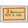 Image 1 : 2 Pessetas. -  Aj. de LILLA. -  Sin numerar. ESCASO. AT-1303; T-1492. SC. -  -