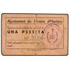 Image 1 : 1 Pesseta. -  Aj. de LLORENS D´HORTONS. -  Cartón. MUY RARO. AT-1365; T-1567. MBC-. -  -