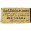 Image 1 : 1 Pesseta. -  15 Maig 1937. -  C.M. de MEDIONA - . Cartón. (Sucio). AT-1491; T-1712. MBC. -  -