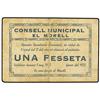 Image 1 : 1 Pesseta. -  Gener 1937. -  C.M. d´EL MORELL. -  Cartón. RARO. AT-1622d; T-1867. MBC. -  -