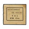 Image 1 : 25 Cèntims. -  Aj. de NALEC. -  Cartón. (Pequeña mancha). MUY RARO. AT-No cat.; T-1884. EBC+. -  -
