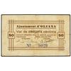 Image 1 : 50 Cèntims. -  Març 1937. -  Aj. d´OLIANA. -  (Algo sucio. Leves roturas). RARO. AT-1687; T-1938. MB