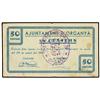 Image 1 : 50 Cèntims. -  29 Juliol 1937. -  Aj. d´ORGANYÀ. -  (Manchitas. Leves roturas). ESCASO. AT-1717; T-1