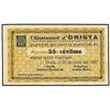 Image 1 : 25 Cèntims. -  20 Juliol 1937. -  Aj. d´ORISTÀ. -  Sin tampón. AT-1721a; T-1976. MBC+. -  -