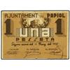 Image 1 : 1 Pesseta. -  6 Maig 1937. -  Aj. d´EL PAPIOL. -  Numeración con la ´N´ de número. (Pequeñas reparac