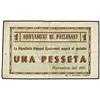 Image 1 : 1 Pesseta. -  Novembre 1937. -  Aj. de PASSANANT. -  (Algo sucio. Roturas). ESCASO. AT-1785; T-2069.