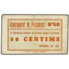 Image 1 : 50 Cèntims. -  Novembre 1937. -  Aj. de PASSANANT. -  Sin tampón. (Pequeña rotura. Algo sucio). ESCA