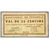 Image 1 : 25 Cèntims. -  Març 1937. -  Aj. de PERAMOLA. -  (Algo sucio). RARO. AT-1812; T-2096. MBC+. -  -