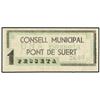 1 Pesseta. -  1937. -  C.M. de PONT DE SUERT. -  Tampón al dorso. ESCASO. AT-1947; T-2245. MBC+. -
