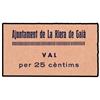 Image 1 : 25 Cèntims. -  Aj. de LA RIERA DE GAIÀ. -  Cartón. RARO. AT-2126; T-2455. SC. -  -