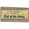 Image 1 : 50 Cèntims. -  C.M. de SORT. -  Cartón. (Algo sucio). ESCASO. AT-2396; T-2786. MBC. -  -