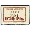 Image 1 : 20 Cèntims. -  C.M. de SORT. -  Cartón. ESCASO. AT-2399; T-2789. SC. -  -