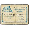 Image 1 : 50 Cèntims. -  C.M. de VILAJUIGA. -  (Rotura restaurada). RARO. AT-2789; T-3225. MBC-. -  -