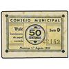 Image 1 : 50 Céntimos. -  1 Agosto 1937. -  C.M. MONOVAR (ALICANTE). -  ESCASO. M-939B. MBC. -  -