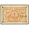 Image 1 : 1 Peseta. -  1 Agosto 1937. -  C.M. MONOVAR (Alicante). -  ESCASO. M-939C. MBC. -  -