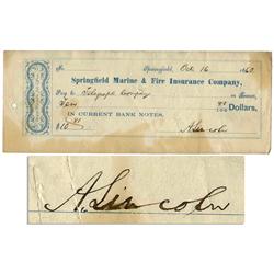 Abraham Lincoln Signed Check