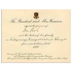 1892 President Harrison Invitation