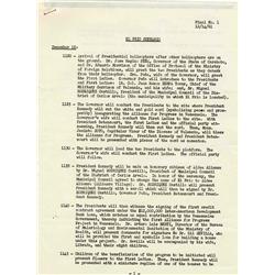 JFK 1961 Itinerary