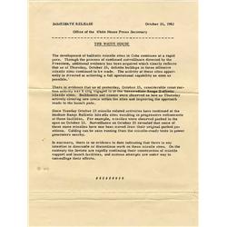 JFK Cuban Missile Press Release