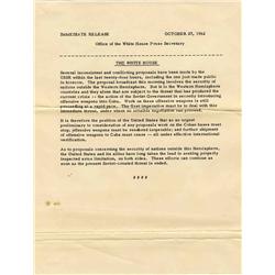 JFK Cuban Missile Press Release