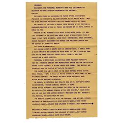 JFK Funeral Preparations Teletype