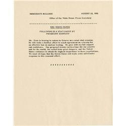 JFK Nuclear Test Ban Press Release