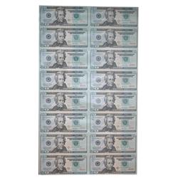 Uncut 2004 $20 Federal Reserve Notes