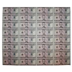 Uncut 2006 $5 Federal Reserve Notes