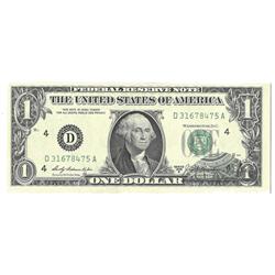 1969-B $1 Federal Reserve Error Note