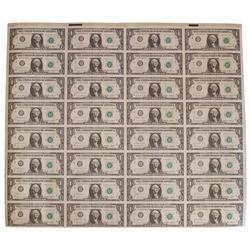 Uncut 1985 $1 Federal Reserve Notes