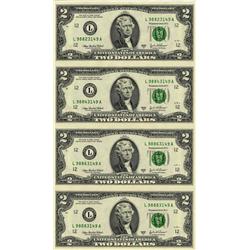 Uncut 2003 $2 Federal Reserve Notes