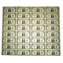 Uncut 2003 $1 Federal Reserve Notes