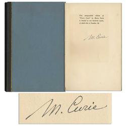 Marie Curie Signed Book