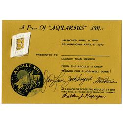 Apollo 13 Piece of ''Aquarius''